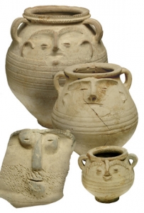 Roman face pots 43-200 AD - courtesy &copy; Museum of London